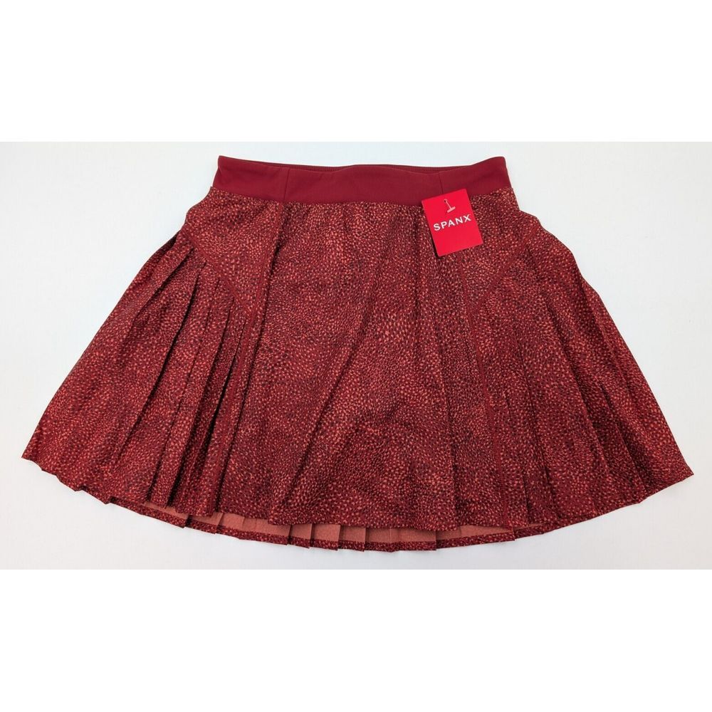Spanx‎ Women's Get Moving Pleated Size XS Rust Rich Red Skort Skirt NEW